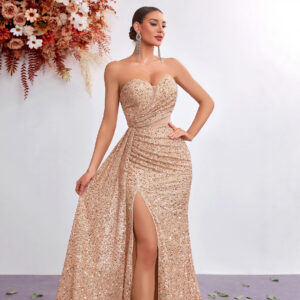 Sequin Split Evening Cocktail Dress