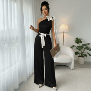 One Shoulder Sleeveless Chic Jumpsuit