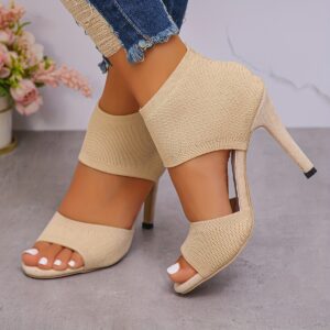 Open Toe Cut Out High Heel Sandals