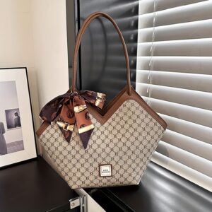 Geometric Faux Leather Tote Handbag