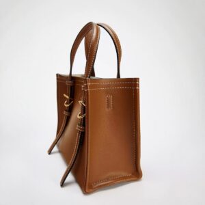 Tan-colored Mini Tote Handbag